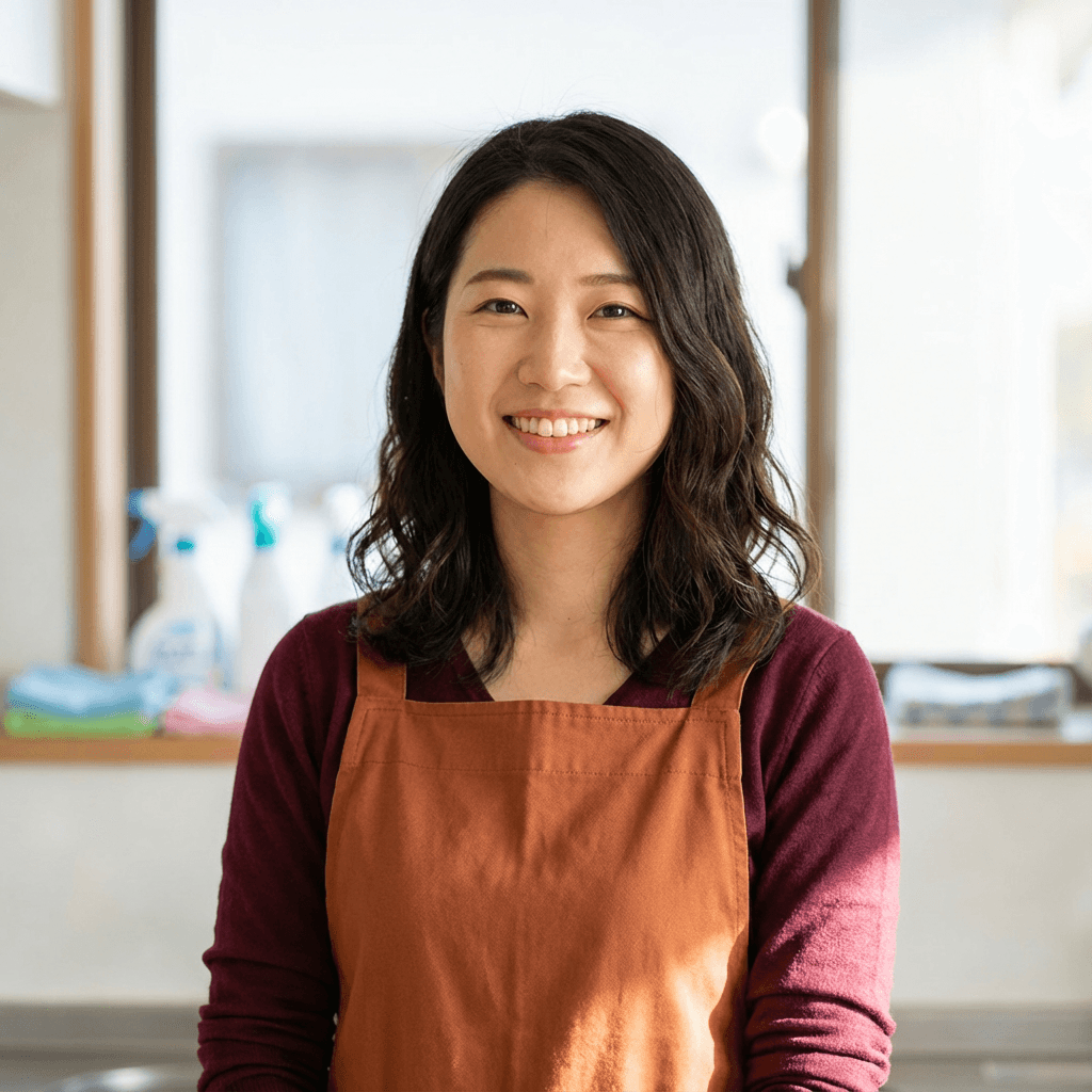 Female organizer in a tidy kitchen pantry arranging shelves